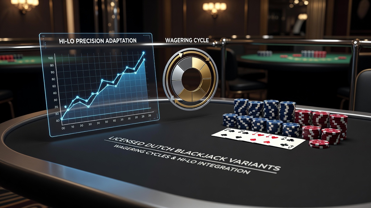 Diagram van Hi-Lo telling aanpassingen in Nederlandse blackjack tafels met variabele deck penetratie