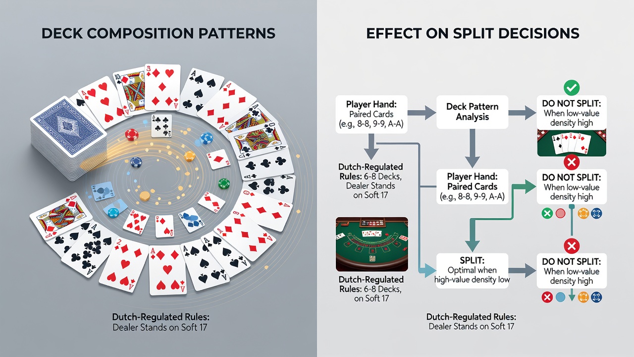 Analyse van splitbeslissingen gebaseerd op deckcompositie in live blackjack