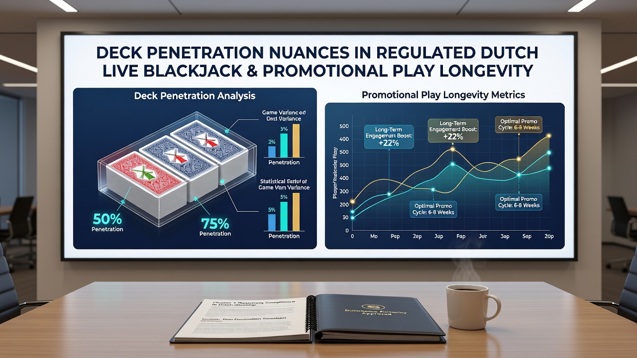 Grafiek die deckpenetratie niveaus koppelt aan promotionele speelduur in live blackjack omgevingen