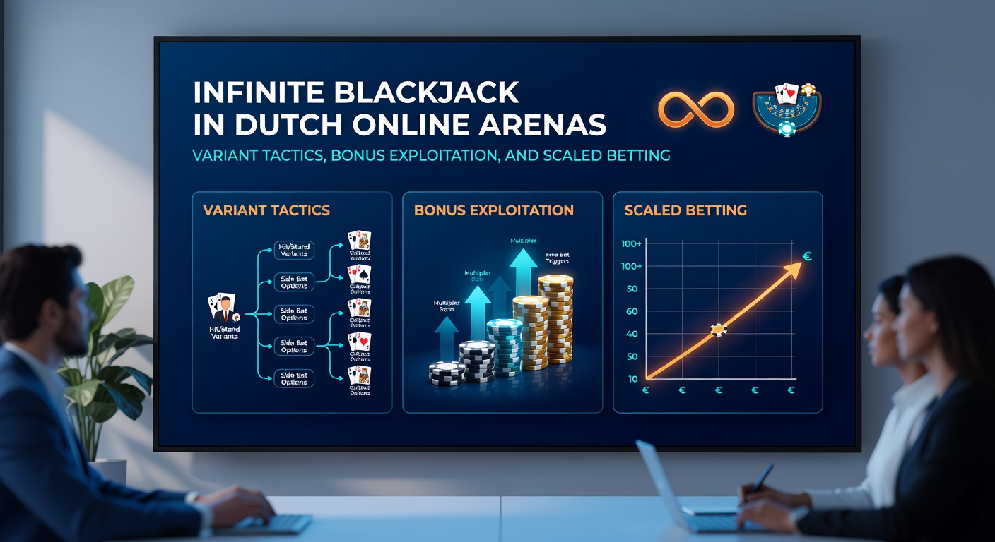 Schermafbeelding van Infinite Blackjack bonus promotie met inzetopties en uitbetalingstabel in een Nederlands casino